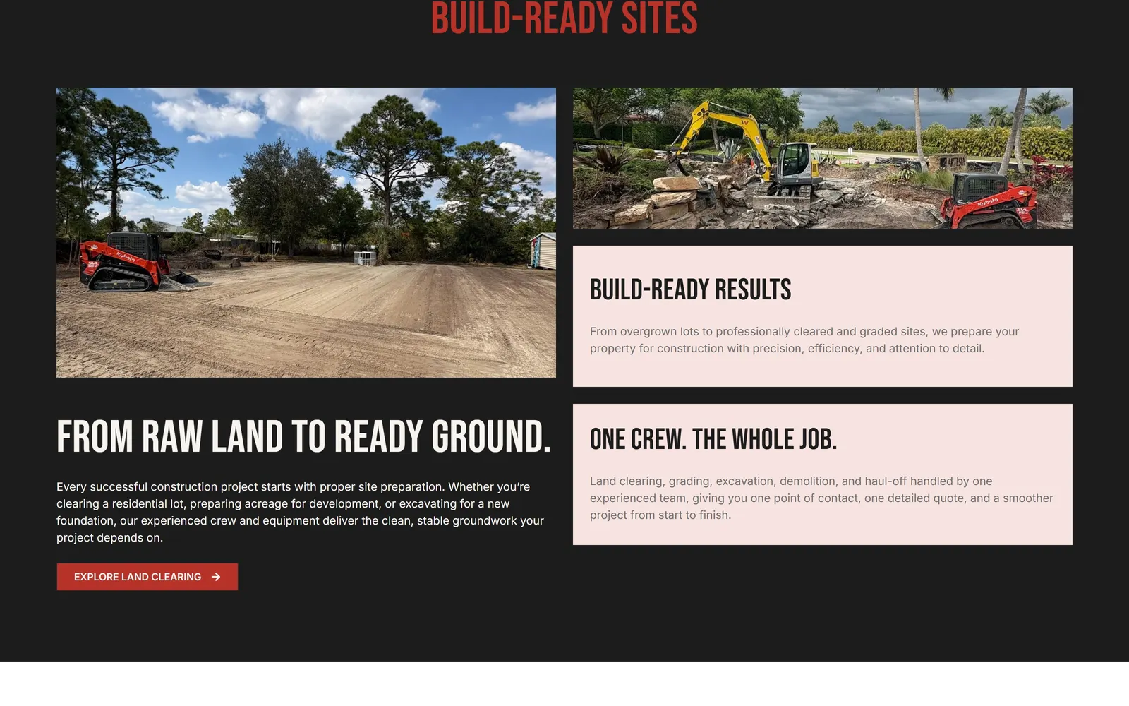 SW Florida Hauling website, a lower section